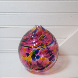 Vintage Douglas Becker 1995 signed single stem glass‎ blown vase or fly trap